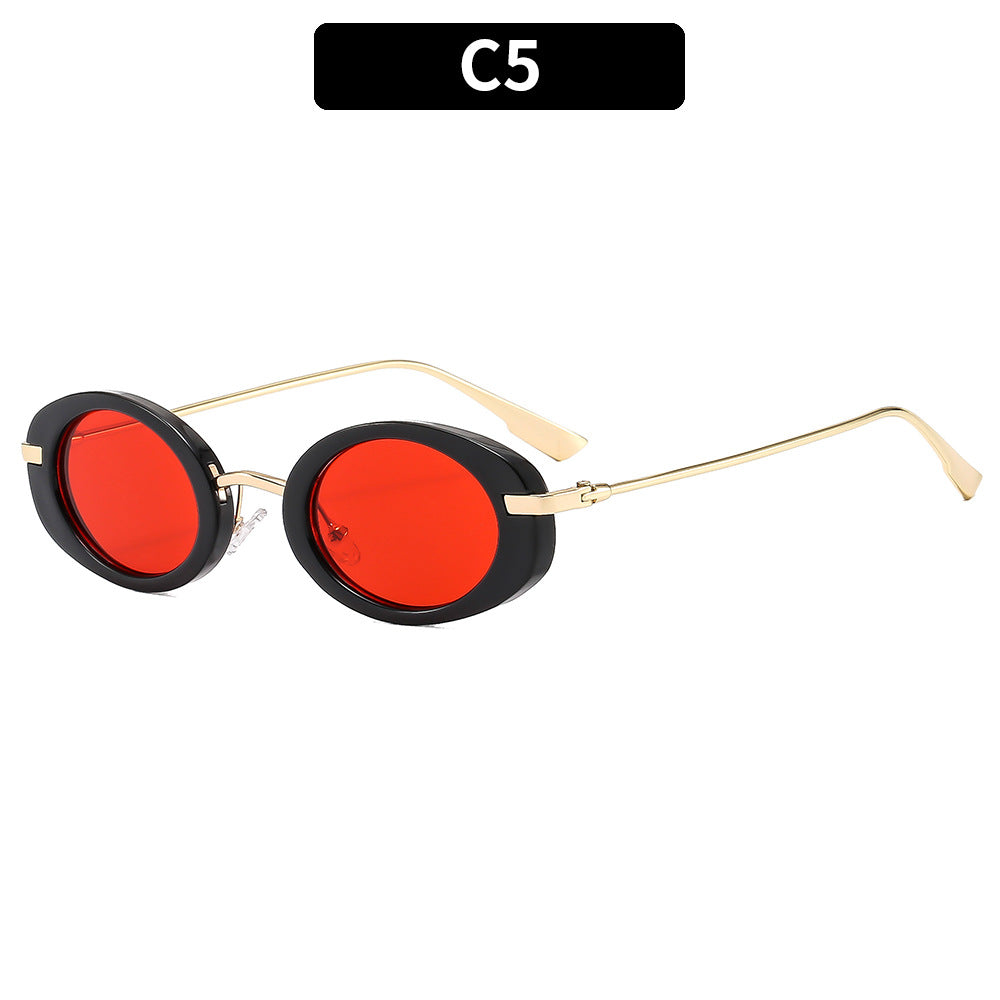 Retro Oval UV400 Women's Sunglasses Trendy Outdoor Eyewear