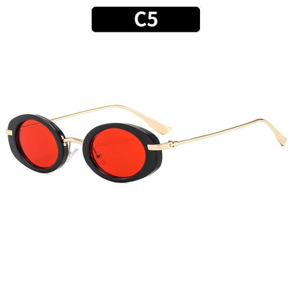 Retro Oval UV400 Women's Sunglasses Trendy Outdoor Eyewear