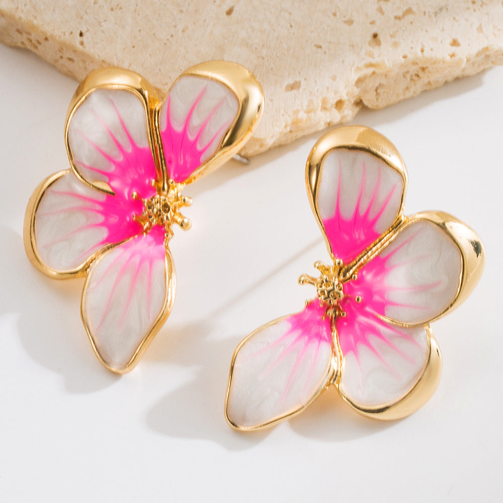 Vintage Baroque Style Floral Earrings Fashionable Summer Accessories
