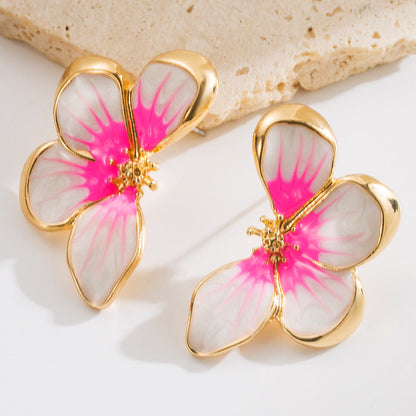 Vintage Baroque Style Floral Earrings Fashionable Summer Accessories