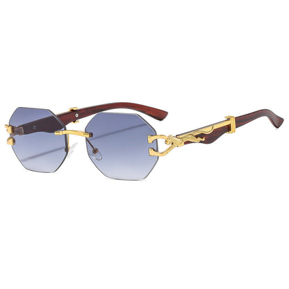 Trendy Square Frame Sunglasses With Leopard Print Edge