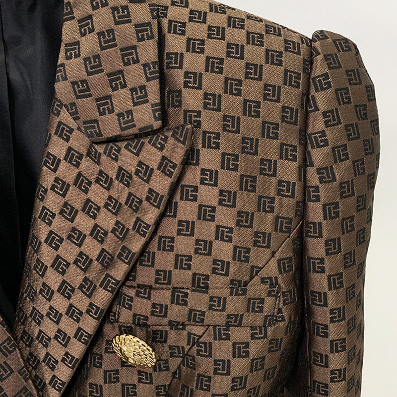 Stylish Lion Double-Breasted Blazer Jacket