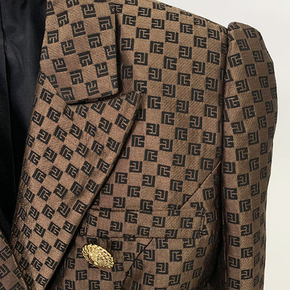 Stylish Lion Double-Breasted Blazer Jacket