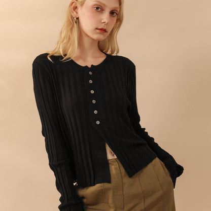 Chic Cropped Cardigan Sweater for Women
