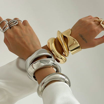 Unique Spring Bracelet Set Gold & Silver Alloy Jewelry