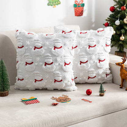Soft Christmas Tree Snowflake Square Cushion Covers