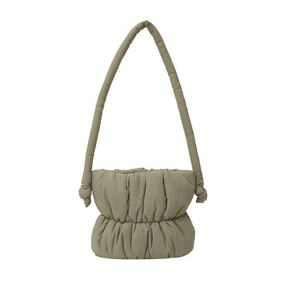 Trendy Nylon Bucket Bag Soft Casual Shoulder Bag