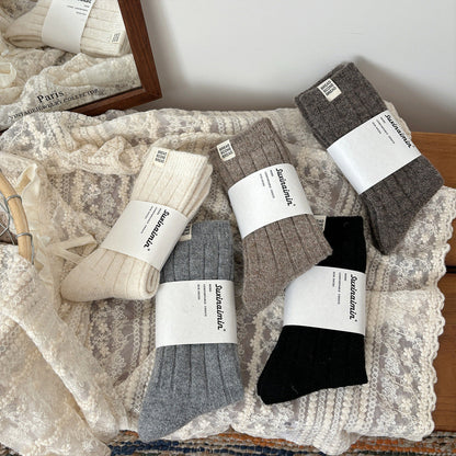 Trendy Wool Vertical Striped Warm Crew Socks