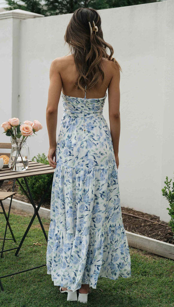 Chiffon V-Neckline Sleeveless Panels For A Maxi Dress
