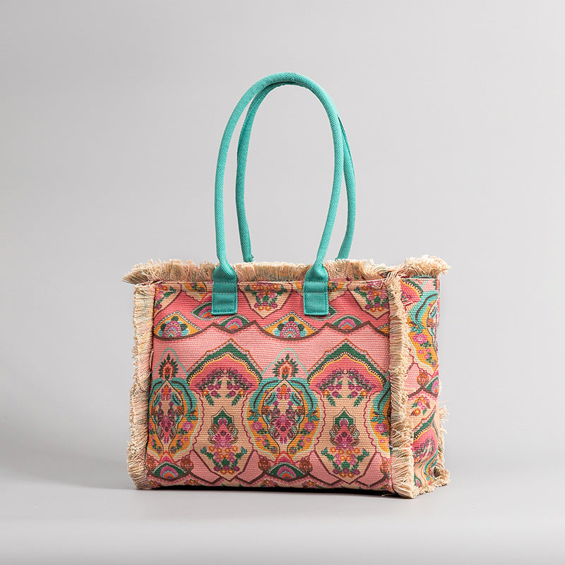 Vintage Print Tassel Handbags
