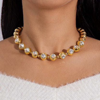 Trendy Ccb Letter Choker Necklace With Handmade Pearl Bow