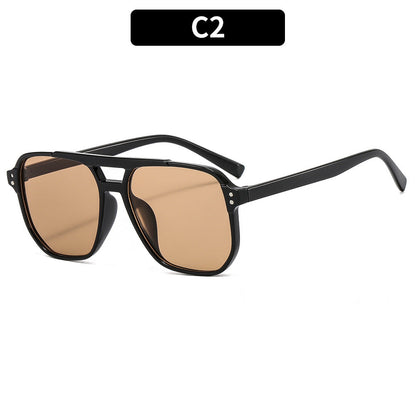 Trendy Pilot Sunglasses with Dual Beam Design for Men
