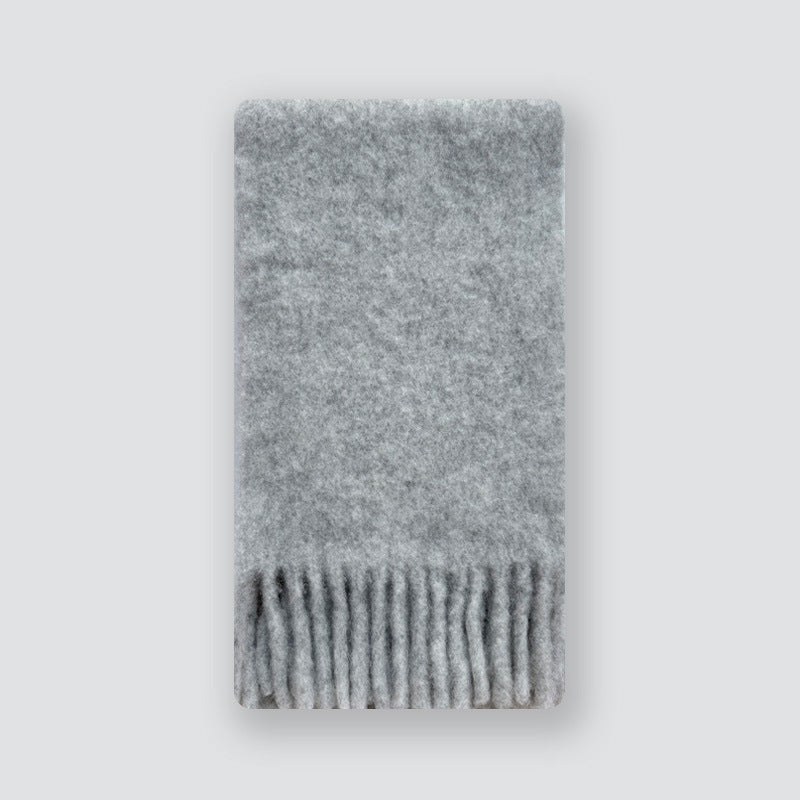 Alpaca Blend Scarf with Fringe - Elegant All-Season Accessory
