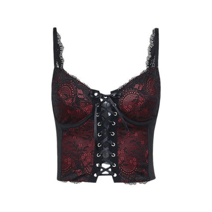 Lace Trim Backless Camisole Top for Women