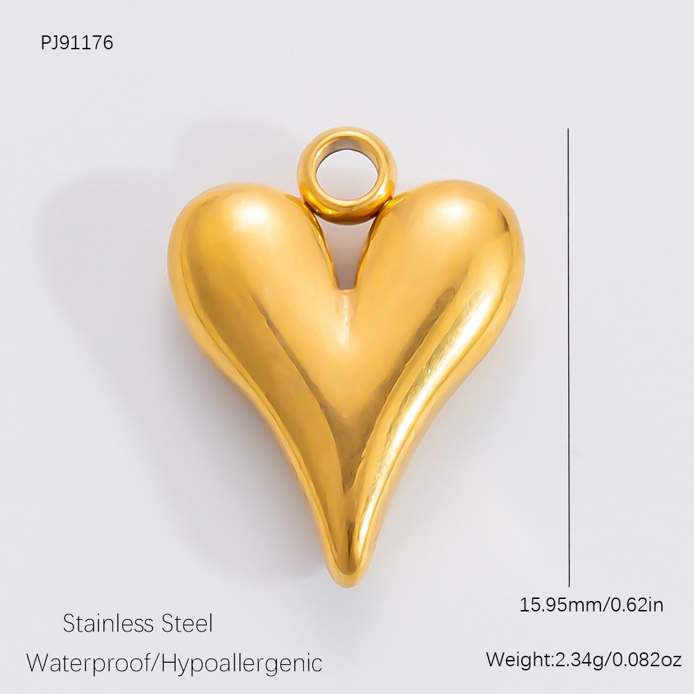 DIY Heart Butterfly Pendant Stainless Steel Jewelry Accessories