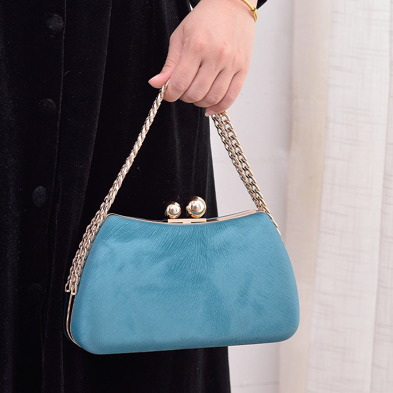 Elegant Black PU Evening Clutch Bag Vintage Style