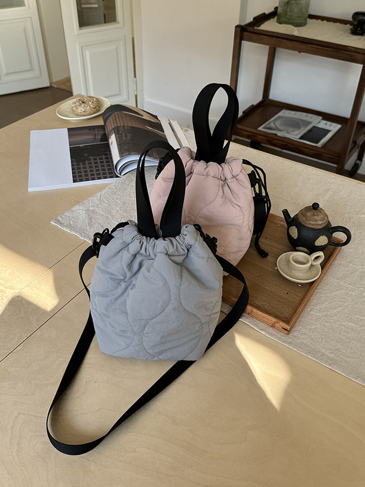 Casual Solid Color Minimalist Bucket Bag