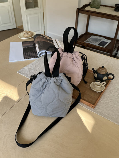 Casual Solid Color Minimalist Bucket Bag