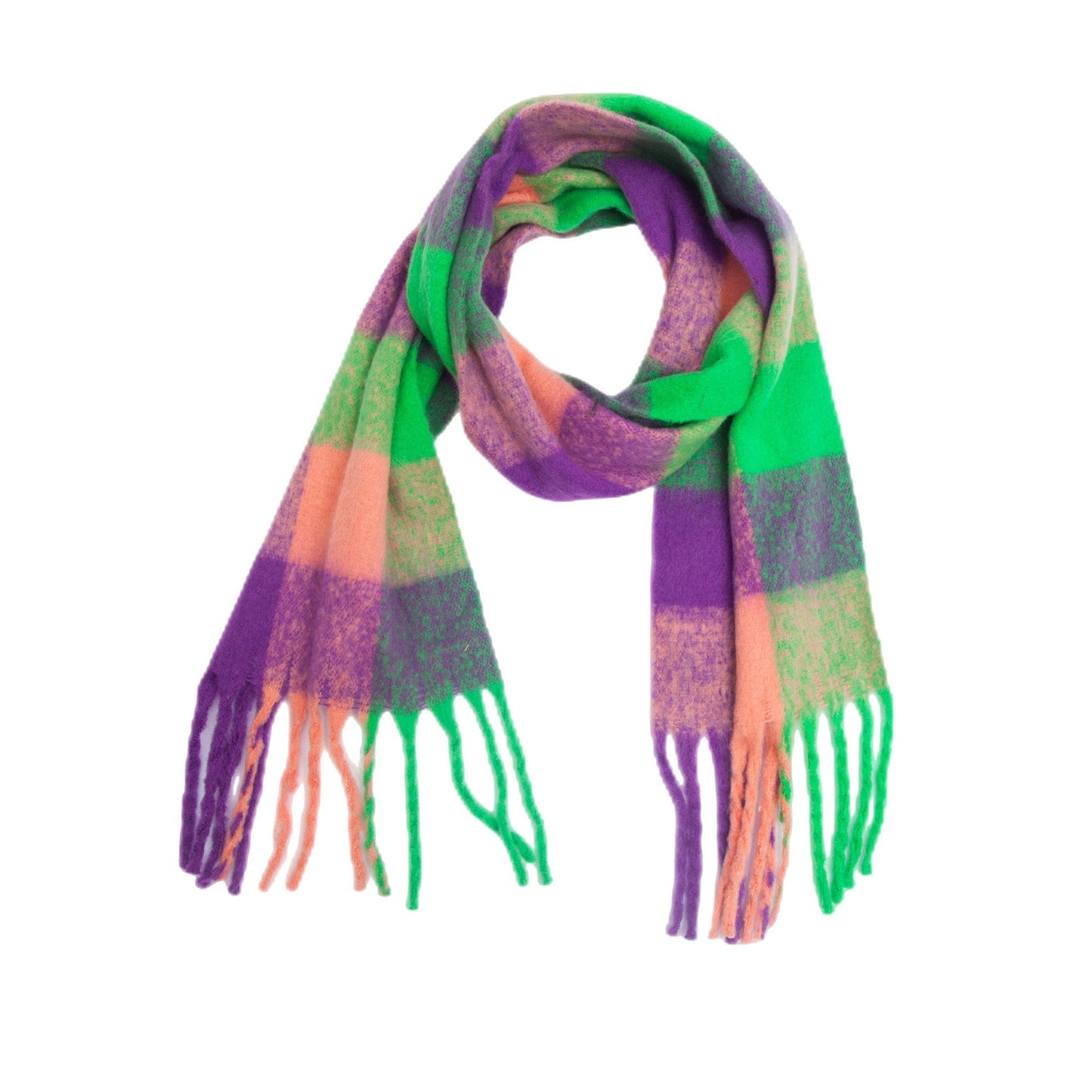 Coloful Plaid Tassel Scarves