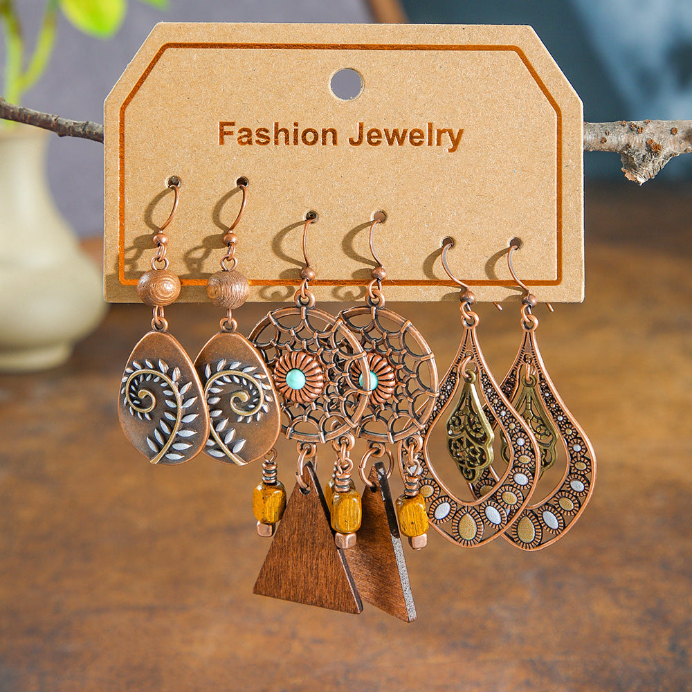 Bohemian Vintage Earring Set Stylish Casual Jewelry