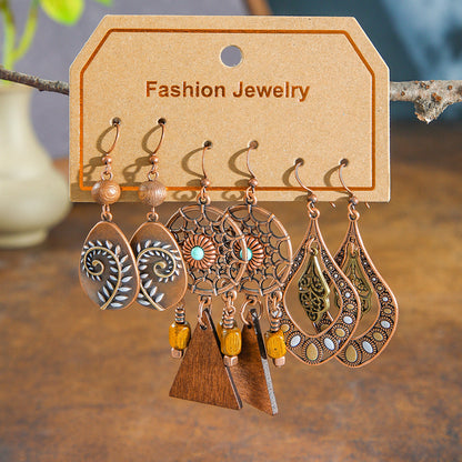 Bohemian Vintage Earring Set Stylish Casual Jewelry