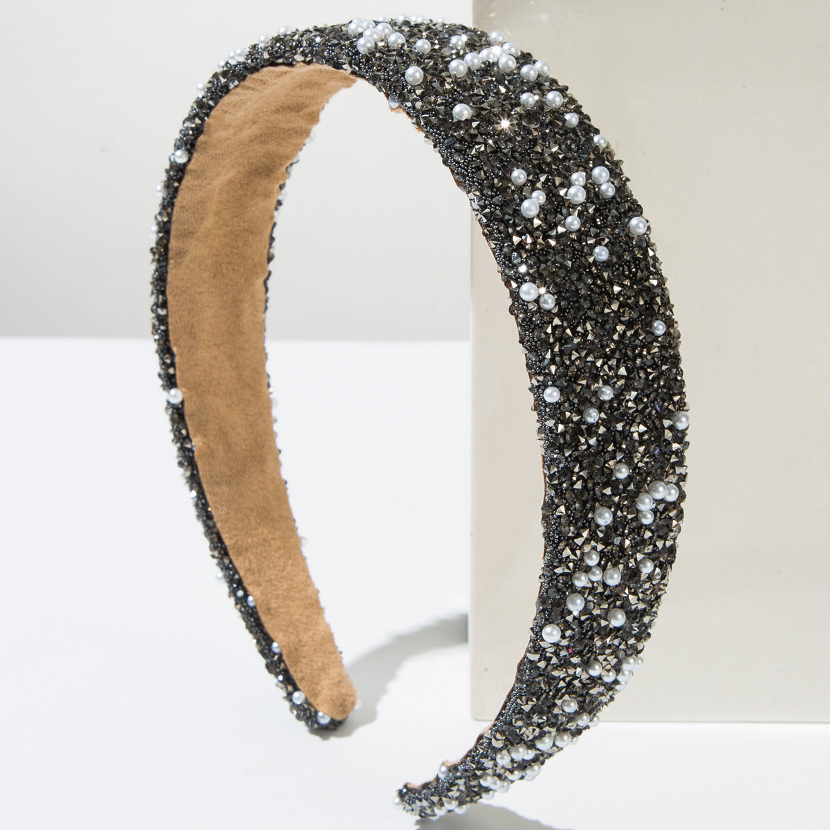 Colorful Pearls Rhinestone Headband Glamorous Women's Hair Accessory