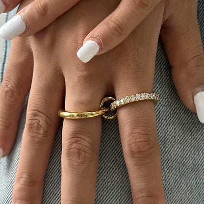 Simple Layered Zircon Single Ring