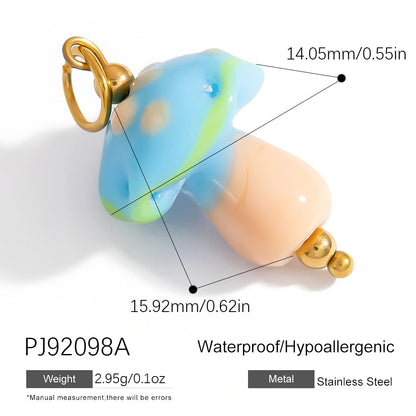 Hand-Painted DIY Jewelry Accessories Summer Dopamine Glass Heart Pendant