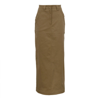 High-Waisted Elegant Midi Skirt with Side Slit