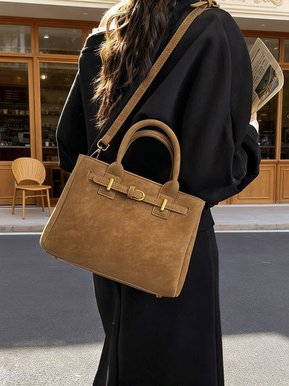 Trendy Tote Bag with Belt Detail Designed for Commuting
