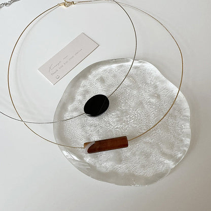 Minimalist Resin Pendant Chain Choker Necklace