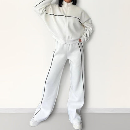 Women's Casual Hoodie Set Solid Color Polyester All-Season Activewear