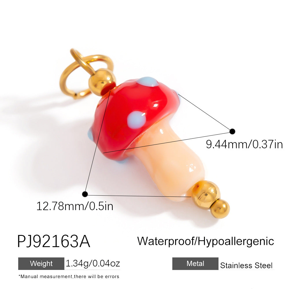 Hand-Painted DIY Jewelry Accessories Summer Dopamine Glass Heart Pendant