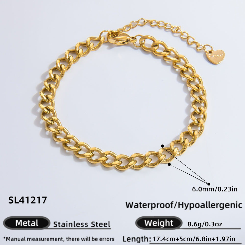 Geometric Stainless Steel 18k Gold Plated Layered Necklace for Women