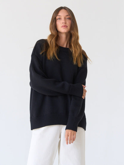 Solid Color Loose Casual Sweater