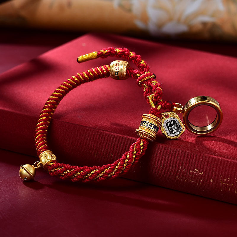 Tibetan Hand Rope Handmade New Corn Knot Pattern Hand-Rubbed Cotton Bracelet Finished Hand-Woven Tibetan Wind Rope.