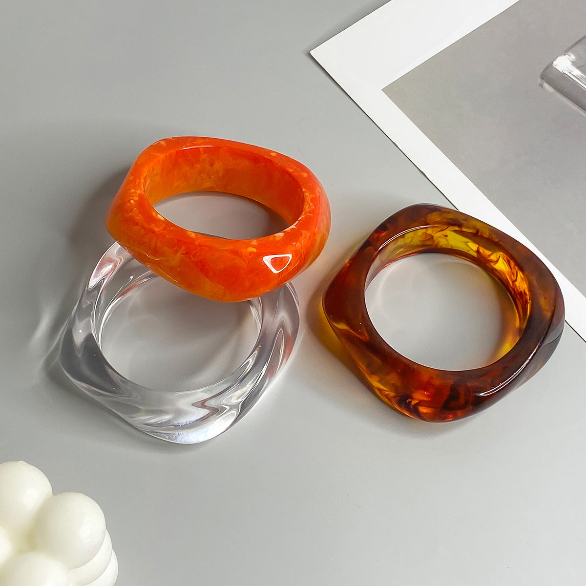 Geometric Acrylic Bangle Bracelet Trendy Ins Style For Women