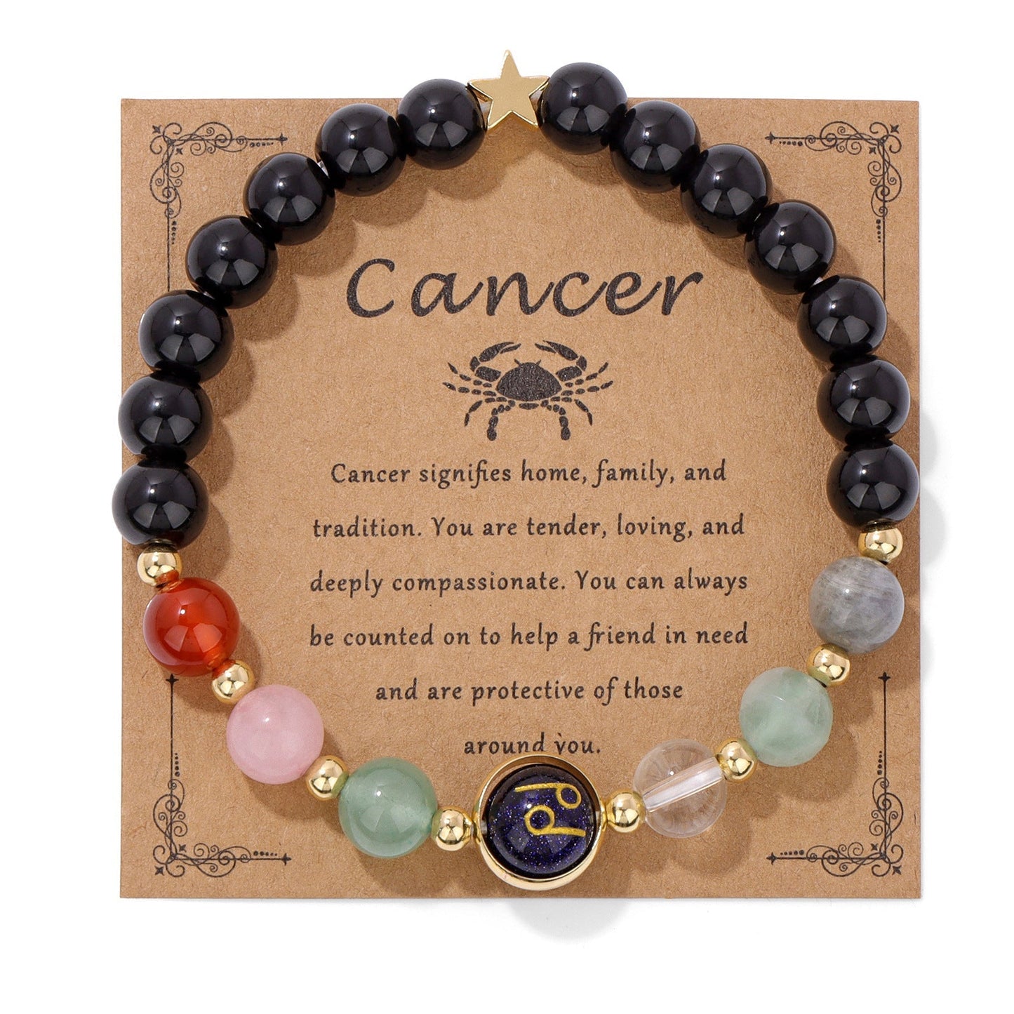 Vintage 12 Constellations Stone Beaded Bracelets