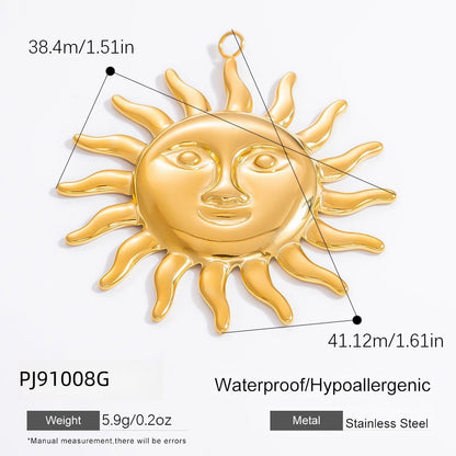 Heart Pendant Sun Charm Bracelet Necklace Stainless Steel DIY Jewelry