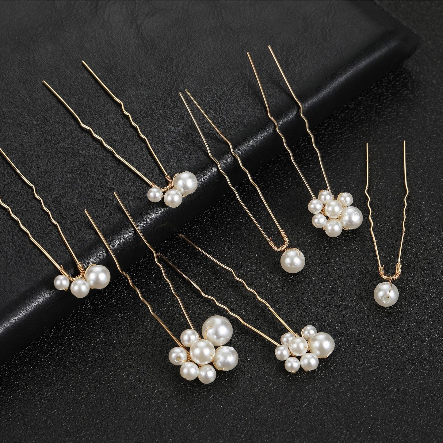 Set of 7 Pearl U-Shaped Hair Pins Bride Wedding Hair Accessories