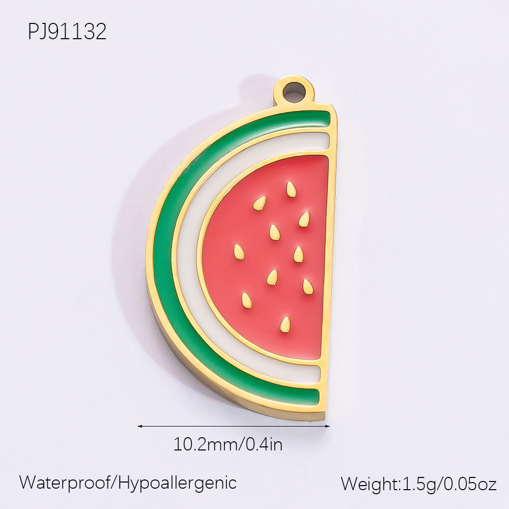 Cute Heart Pendant Stainless Steel Necklace with 18K Gold Plating