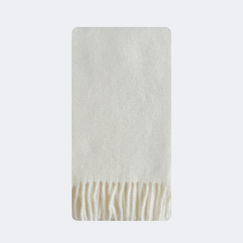 Alpaca Wool Blend Scarf for Women Soft Solid Color Winter Accessory