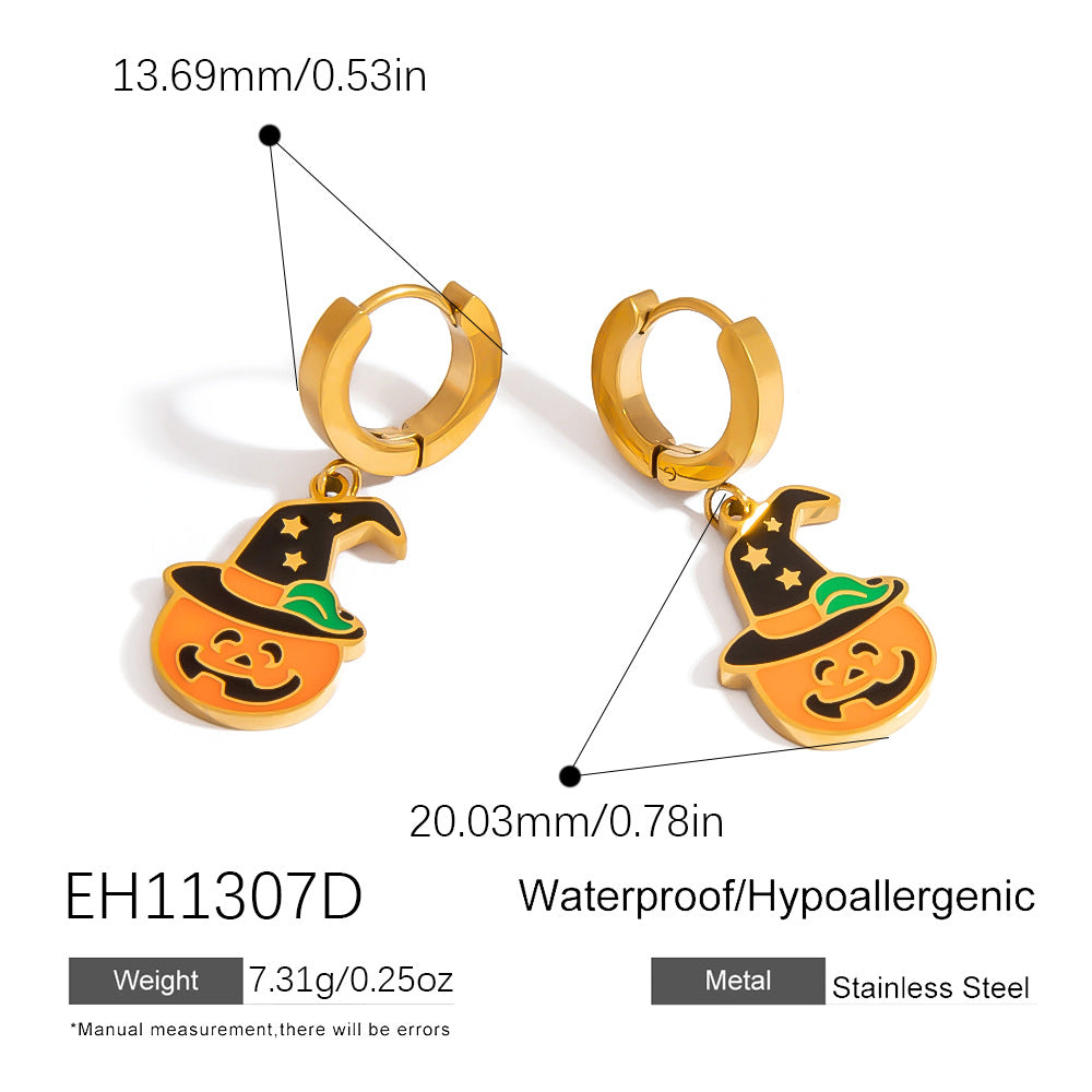 DIY Stainless Steel Halloween Necklace Bracelet Earring Set