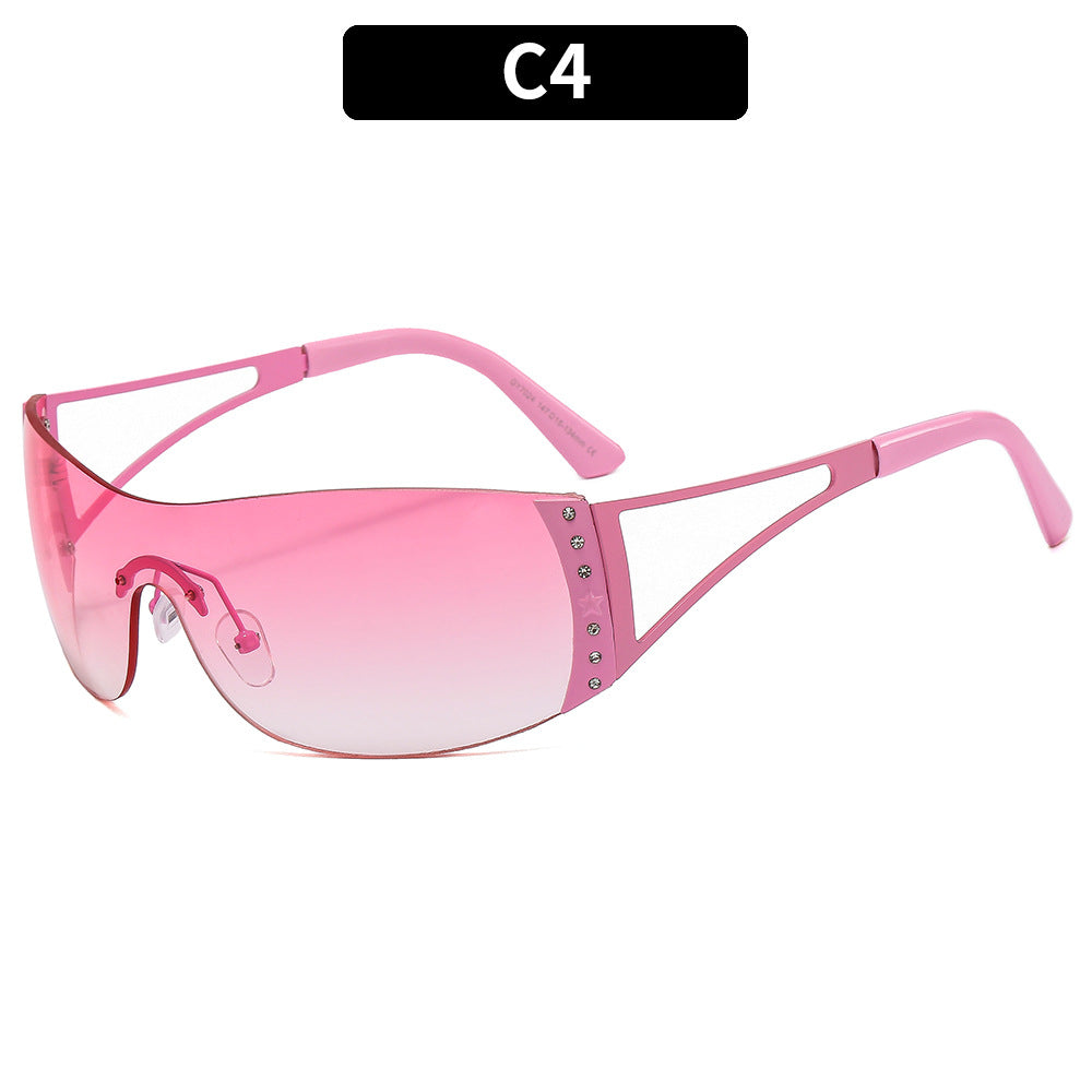 Retro Oval Metal Sunglasses with Gemstones for Outdoor Style