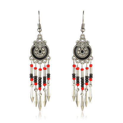 Creative Small Alloy Short Tassel Earrings For Women'S Multi Layer Rice Ball Earrings Jewelry