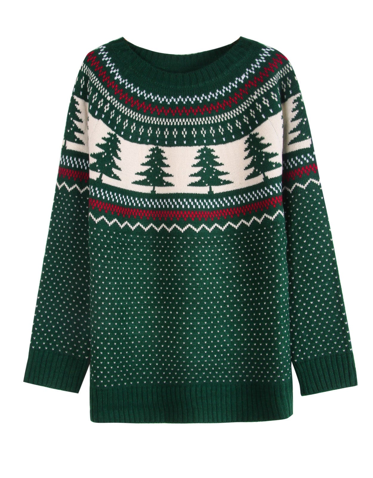 Simple Embroidery Christmas Theme Loose Knit Sweater