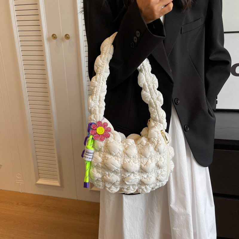 Trendy Pleated Cloud Bag Soft Nylon Casual Shoulder Bag