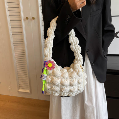Trendy Pleated Cloud Bag Soft Nylon Casual Shoulder Bag