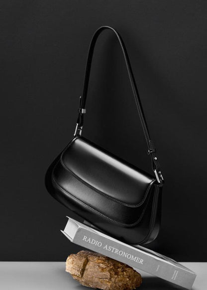 High Grade Leather Shoulder Bag With Dual Flap