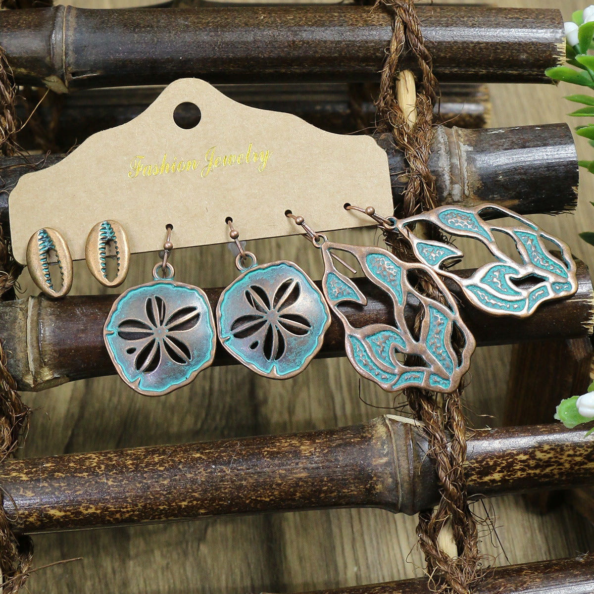 Boho Starfish Shell Earrings Vintage Style Ocean-Inspired Studs